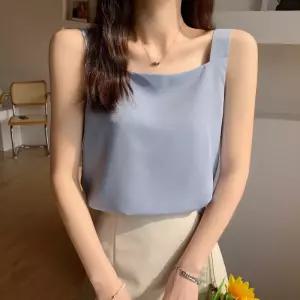 민소매 쉬폰 루즈핏 스퀘어넥 레이스 여름