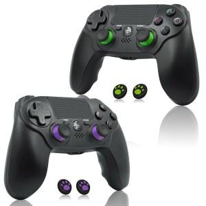 PS4 /Slim /Pro /PC 더블 쇼크 6축 모션 센서 내장 스피커 및 헤드폰 잭과 호환되는 용 Citnh 2팩 무선 컨트롤러