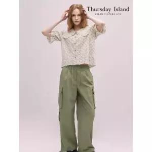써스데이아일랜드Thursday Island 밑단 스트링 카고 팬츠T244MPT244W 1182715