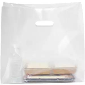 다용도 무지 HDPE 비닐 쇼핑백 특대형, 반투명, 100개