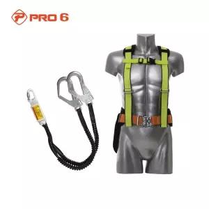 PRO6 상체식안전벨트 산업용 TA-014(A) 더블죔줄 형광