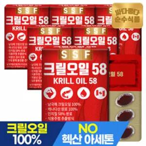 순수식품 크릴오일 인지질58%이상원료 6박스(180캡슐) 크릴오일58