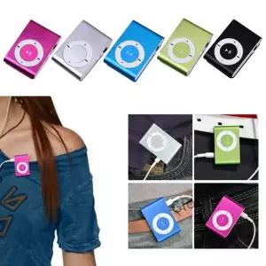 세련된 미니 MP3 플레이어 휴대용 스타쉬 디자인 음악 미디어 USB 다채로운 클립형 TF 카드 지원