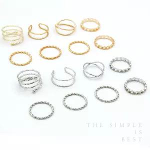 8pcs 세트 반지 빅사이즈가능 써지컬 여성 서피스링