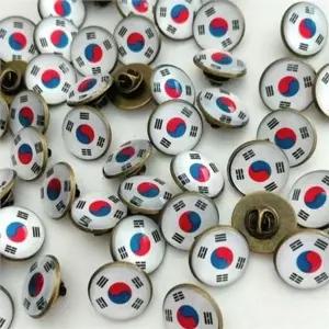 태극기 배지 태극기 뱃지 금속 경축일 대한민국 브로치 원형 국경...
