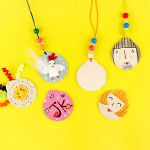 스터닝팩토리 TBZ DIY756 그리기왕목걸이만들기 학습체험 어린이교구 만들기재료 만들기놀이