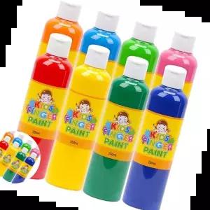 아동미술재료 미술수업 미술놀이 핑거페인트 8색 250ml 세트
