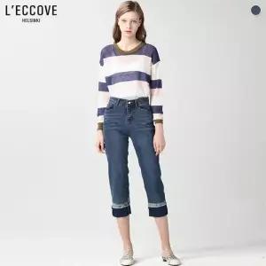 [레코브][레코브(LECCOVE)] 세미 턴업 데님 팬츠 (택가격49800원)