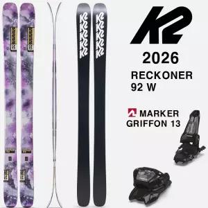 2026시즌 여성 케이투 프리라이드 프리스타일 올마운틴 스키 K2 SKI Reckoner 92 W+GRIFFON 13 BLACK