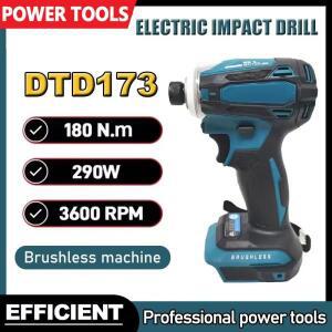 Makita DTD173 1800rpm 무선 임팩트 드라이버 180Nm 브러시리스 모터 전기 드릴 목재/볼트/T 모드 18V