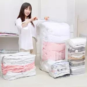 원룸 맨손 이불 압축 팩 계절 옷 패딩 청소기 도구 없이 비닐 지퍼 백