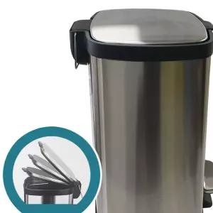 삼정795 무소음 사각 스텐 페달 휴지통 20L 다용도휴지통 스테인레스 쓰레기통 wyFDDF7