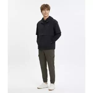 DISCOVER 오버Y EXPEDITION 온 에디션 유니 프레시벤트 경량 우븐 트레이닝 반팔 하이넥 아노락 (BLACK 블