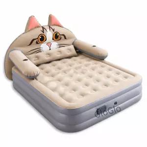 에어매트리스 고양이 등받이 자동팽창식 1인용 실내 야외 접이식 침대형 수면매트