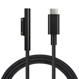 Microsoft Surface Pro 7/6/5/4/3Go3/2/1 노트북용 시시 나일론 땋은 충전 케이블 45W 15V 3A USB-C