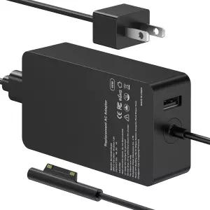 Microsoft Surface Pro 11 10 9 8 7 6 5 4 3 X Laptop 1 Go 2 USB 포트가 있는 Book 65W 전원 어댑터 LED