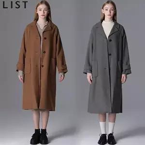 [리스트][리스트(LIST)] 탭 슬리브 핸드메이드 울코트 (택가격 478000원)