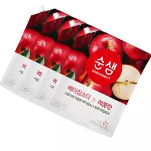 애경 베이킹소다 순샘 믹스앤매치 애플 리필 2L 4개