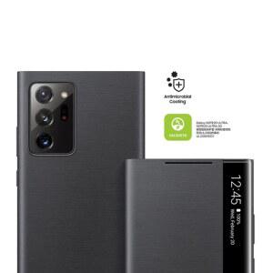 핸드폰케이스 갤럭시 노트 20/노트20 울트라 5G 전화 스마트 커버 플립 케이스 케이스용 S-뷰 미러 뷰 LED