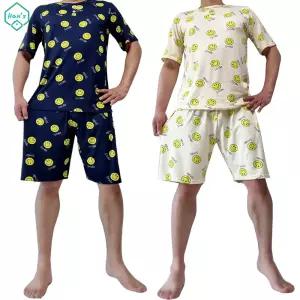 반팔 잠옷 남성 세트 남녀공용 상하 빅사이즈 피치원단 실내복 여자 파자마 캐릭터 여름
