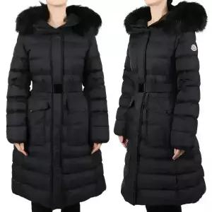 몽클레어 여성 로고 후드 롱패딩 블랙 1C00013 53A5E 999
