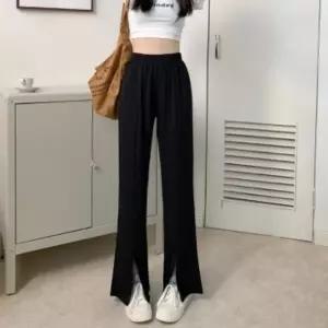 [옷자락] 여성 하이웨스트 트임 세미부츠컷 팬츠