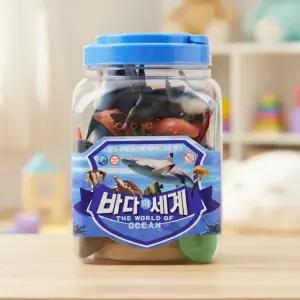 바다의세계 그림카드 피규어 바다생물 미니어처 모형 인형 해양생물 세트 바다동물 (12종)