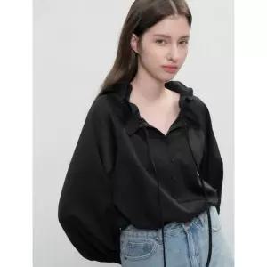 제너럴아이디어 WBE3L03504BK 남성 셔츠 옥스포드 루즈핏 프릴 카라 블라우스 [BLACK] WBE3L03504 5297034