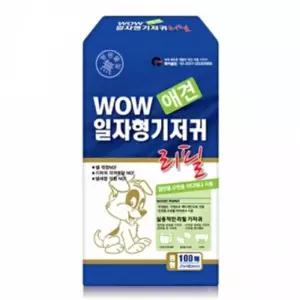 강아지 일자형 기저귀 리필용 중형 100매 1P 매너벨트애견팬티기저귀 애견일