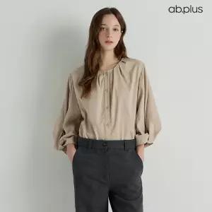 [ab.plus] 벌룬소매 핀턱 라운드 오버핏 블라우스 (LSA3MB43A)