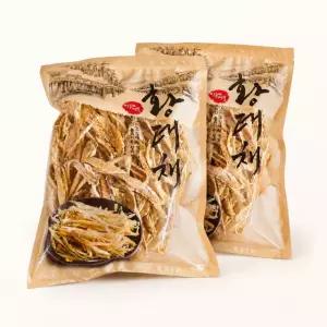 자연건조 저염 가시없는 손질 황태채 북어국 북어채 마른안주 무침 볶음용 500g, 2개