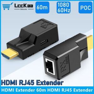 60M HDMI RJ45 익스텐더 호환 1080P 60Hz 네트워크 CAT5e/6 LAN 플스호환 apple 호환 TV PC 노트북