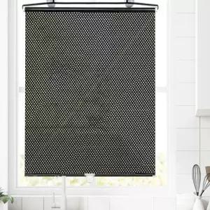 롤 블라인드 창문 방염 암막스크린 도트블랙 65X125cm 붙이는커튼 LWBA3440 암막커튼 붙이는암