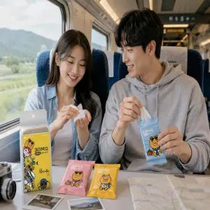카카오프렌즈 크리넥스 휴대용 물티슈 10매 (6개입)