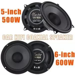 2/1개 5/6인치 자동차 스피커 500W 600W 2웨이 오디오 음악 스테레오 서브우퍼 마그네틱 하이파이 동축