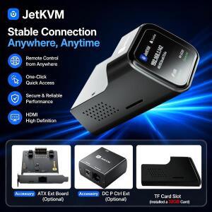 JetKVM KVM Over IP 원격 BIOS 제어 HDMI USB 서버 관리 NAS 미니 PC용 TF 카드 슬롯