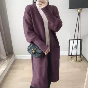 바닐라포켓 니트 롱가디건 로브스타일 브이넥 토톰 가을 카디건 주머니