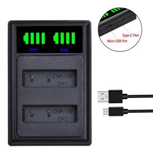 NP-130 LED 듀얼 배터리 충전기 카시오 엑실림 EX-H30 ZR100