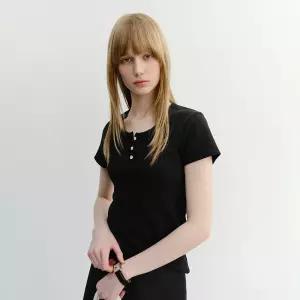 [던스트]CLASSIC SCOOP NECK TOP BLACKUDTS6B222BK