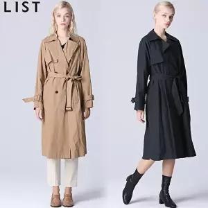 [리스트][리스트(LIST)] 사이드 슬릿 더블 트렌치코트 (택가격 338000원)