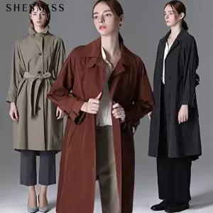 [쉬즈미스][쉬즈미스(SHESMISS)] 플랫 카라 싱글 버튼 트렌치 코트 (택가격:328000원)