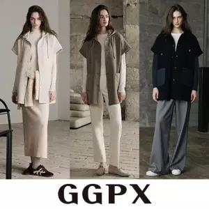[GGPX][론칭가599] 25FW 패딩 블록 후디 케이프 1종