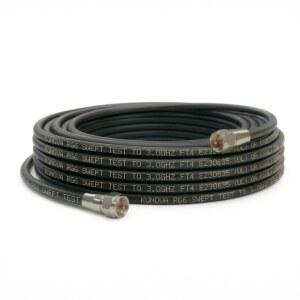 KUNOVA 50 FT RG-6 동축 케이블 RG6 3.5 Ghz, 기상 밀봉 고무 O-링 및 압축 커넥터 포함, UL cUL CMG 고속 인터넷, 광대역 디지털 CATV TV 안테나, 위성 연장