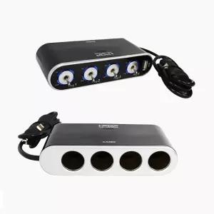 [무료배송]멀티 시거잭 4구 소켓 자동차 USB 분할 개별 전원 충전기