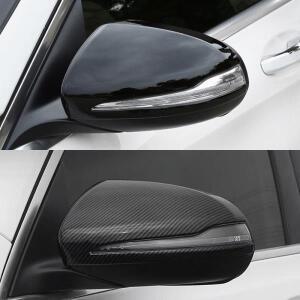 메르세데스 벤츠 C GLC S E 클래스 W205 X253 W222 W213 교체 카본 블랙 사이드 백미러 커버 캡 쉘 LHD