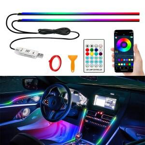 110cm APP 제어 자동차 주변 조명 LED 인테리어 RGB 심포니 분위기 라이트 아크릴 스트립 대시 보드 장식