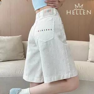 [헬렌] 와이드핏 4부 5부 반바지 화이트진 데님 하프 팬츠 캐주얼 프레드반바지 T 100_P424684102