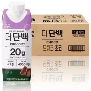 더 단백 드링크 초코 250ml18팩1개 마시는 단백질 음료 프로틴
