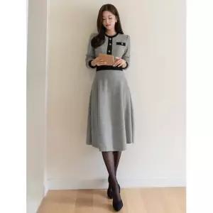 시크라인 페레토 기모 플레어 원피스 빅사이즈/오피스룩/하객룩