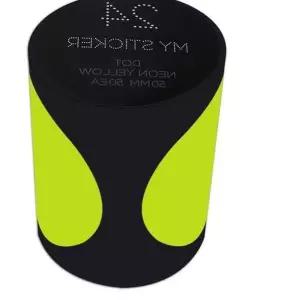 폭50mm 원형 롤 스티커 네온옐로우 라벨지 데코 디자인 grED01D 다이어리꾸미기 인덱스라벨